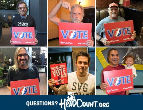 HEADCOUNT GETS OUT THE VOTE, ONE CONCERTGOER AT A TIME